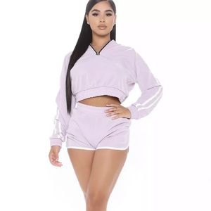 Fashion Nova Tennis Glam Short Set Lavender XS NWT